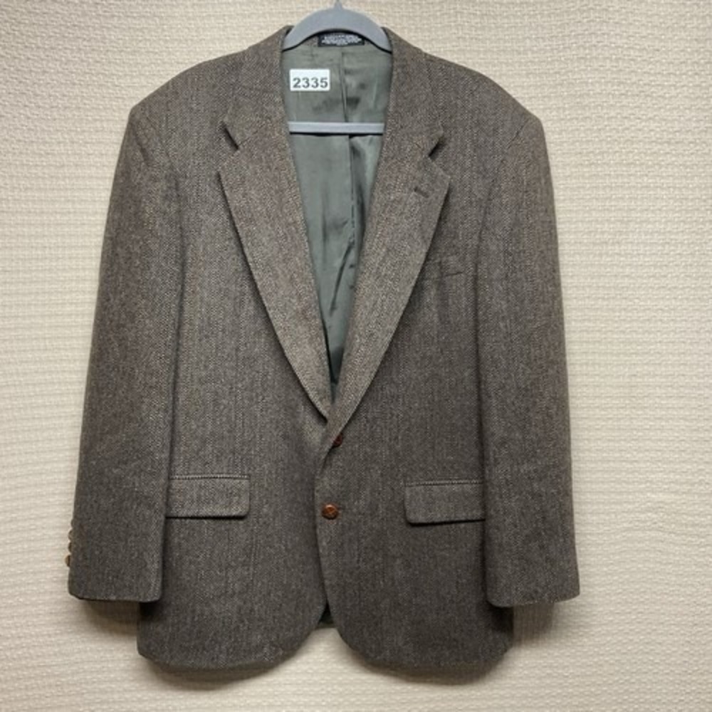 Woolrich Brown TwoButton Herringbone Tweed Sport Coat Blazer Men 42R USA Wool